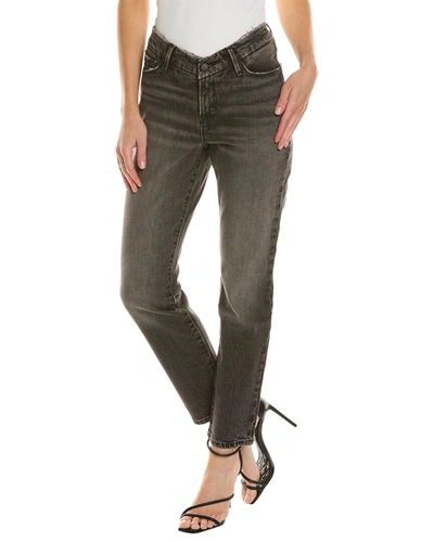 Shop Good American Good Classic Low Waist Black Slim Straight Jean In Grey