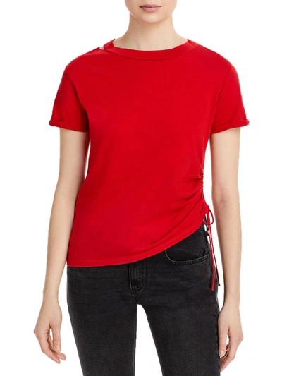 Shop N:philanthropy Vancouver Womens Cut Out Rouched T-shirt In Red