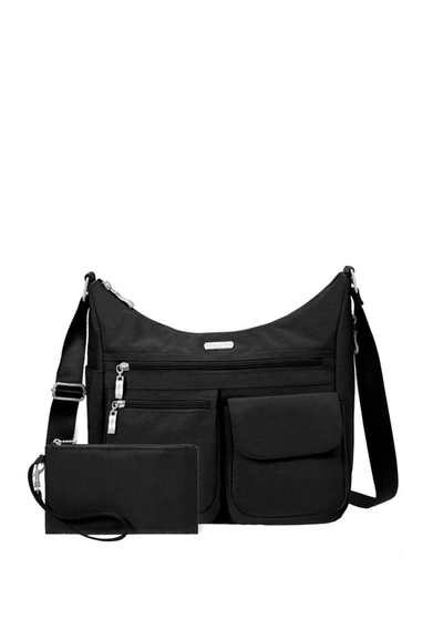Baggallini On Track Zip Crossbody With Rfid Phone Wristlet In Black