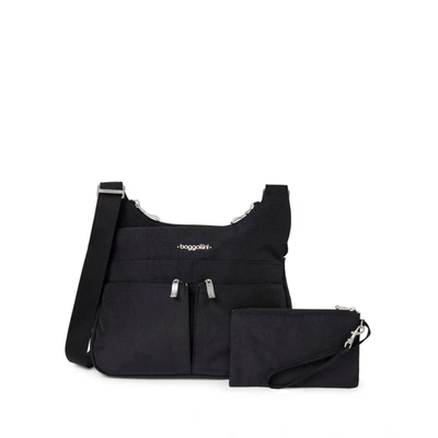 Shop Baggallini Cross Over Crossbody With Rfid In Black