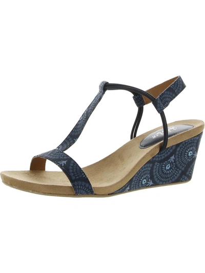 Shop Style & Co Mulan Womens T-strap Man Made Wedge Sandals In Multi