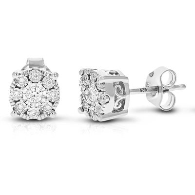 Vir Jewels 1/5 Cttw 18 Stones Round Lab Grown Diamond Studs Earrings .925 Sterling Silver Prong Set Round Shape In Silver
