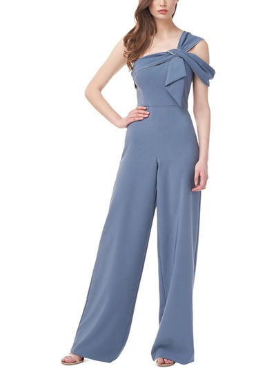 Shop Js Collections Womens Comfort Stretch Wide-leg Jumpsuit In Blue