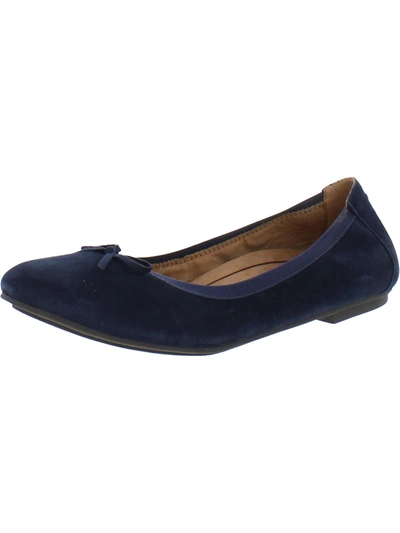 Shop Vionic Lilana Womens Suede Slip On Ballet Flats In Blue