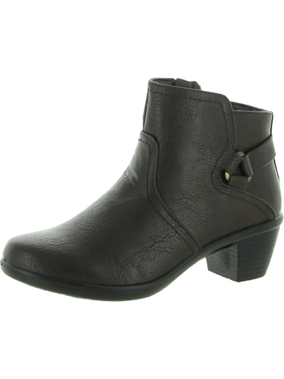 Easy Street Dawnta Womens Faux Leather Heels Booties In Black