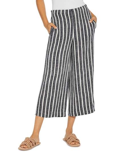 Shop Lyssé Womens Striped Capri Wide Leg Pants In Black