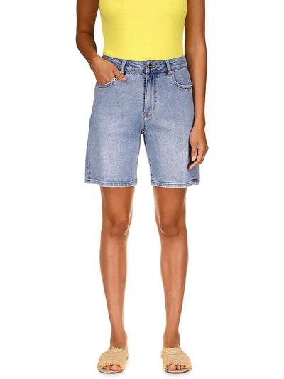 Shop Sanctuary Womens Distressed Bermuda Denim Shorts In Blue