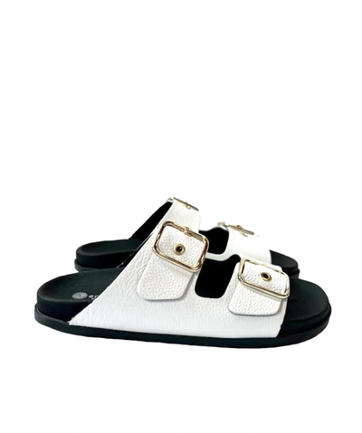 Eric Michael Adrienne 2 Strap Comfort Sandal In White Leather | ModeSens