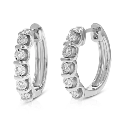 Vir Jewels 1/4 Cttw 10 Stones Si2-i1 Clarity Round Lab Grown Diamond Hoop Earrings Prong Set In .925 Sterling S In Silver