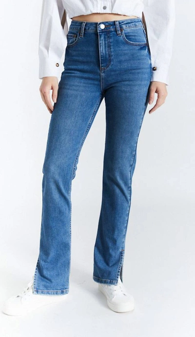 Shop Oat New York High-rise Straight Jeans In Arkin Medium Dark Wash In Multi
