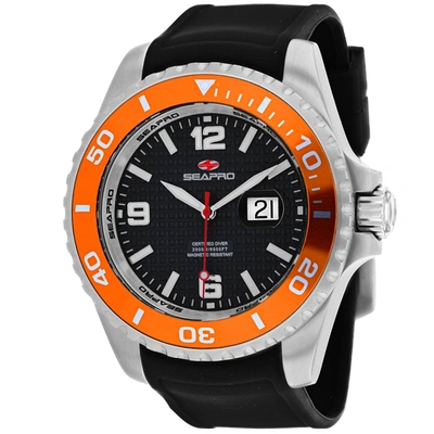 Shop Seapro Men's Black Dial Watch In Multi