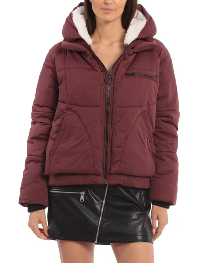 Shop Avec Les Filles Womens Cold Weather Warm Puffer Jacket In Red