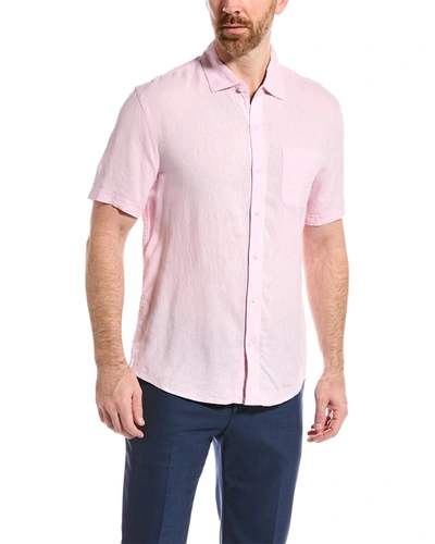 Shop Magaschoni Linen-blend Woven Shirt In Pink