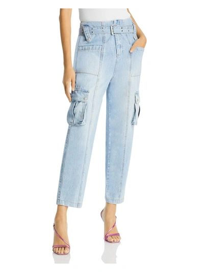 Shop Blanknyc Womens Denim Cargo Straight Leg Jeans In Multi