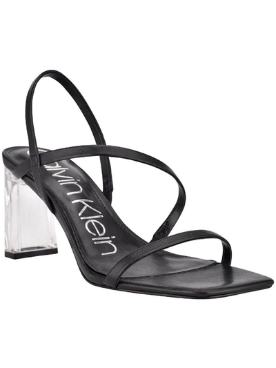 Shop Calvin Klein Idina Womens Leather Dress Sandal Slingback Heels In Black