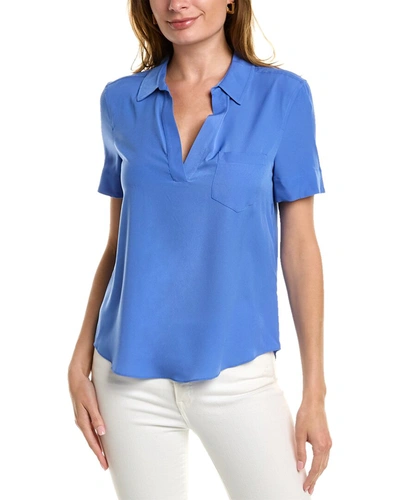 Shop Court & Rowe Patch Pocket Blouse In Blue