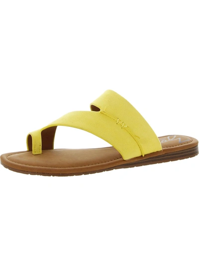 Zodiac Yuma Womens Faux Suede Toe Loop Slide Sandals In Multi