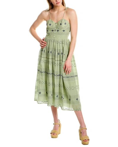 Shop Ash & Eden Divya Midi Dress In Green