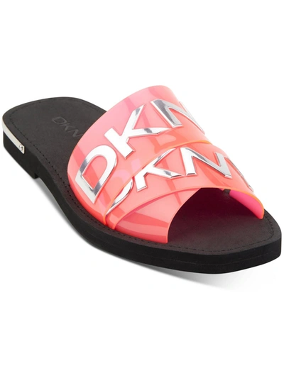 Shop Dkny Idalie Logo Womens Pool Slide Open Toe Slide Sandals In Multi