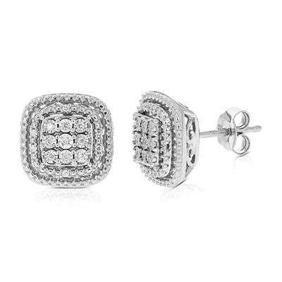 Vir Jewels 1/12 Cttw Round Cut Lab Grown Diamond Stud Earrings In .925 Sterling Silver Prong Set In Silver