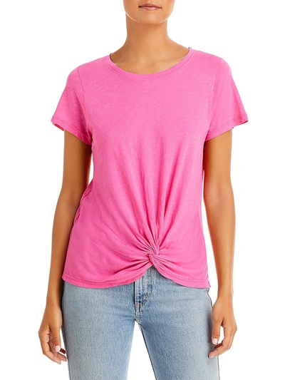 Sundry Womens Cotton Twist Hem Blouse In Pink
