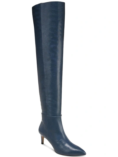 Shop Sam Edelman Ursula Womens Zipper Tall Knee-high Boots In Blue