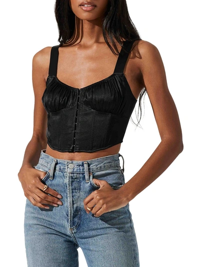 Shop Astr Womens Ruched Adjustable Cropped In Black