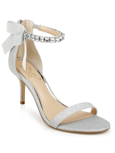 Shop Jewel Badgley Mischka Jayne Womens Rhinestone Embellished Heels In Silver