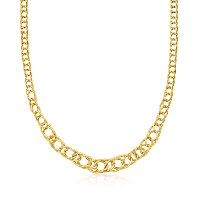 Shop Canaria Fine Jewelry Canaria 10kt Yellow Gold Graduated Oval-link Necklace In White