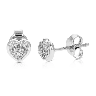 Vir Jewels 1/10 Cttw Round Lab Grown Diamond Stud Earrings In .925 Sterling Silver With Push Back Prong Set In Silver