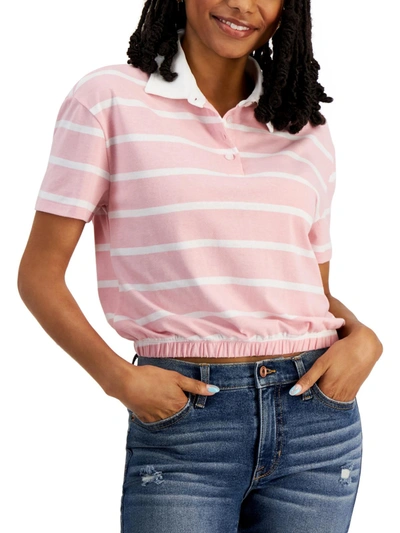 Shop Crave Fame Womens Collared Striped Polo Top In Multi