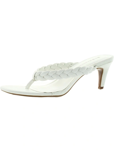 Shop Bcbgeneration Tulani Womens Faux Leather Thong Kitten Heels In White