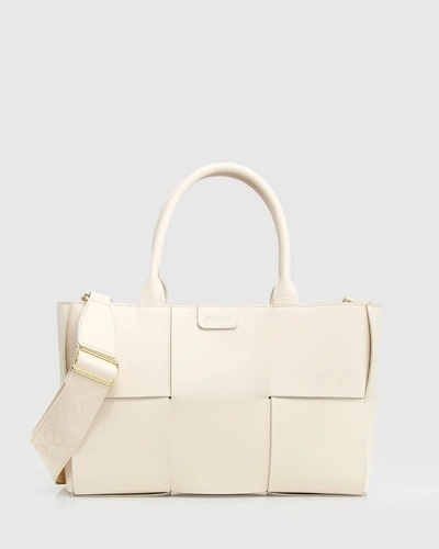 Shop Belle & Bloom Long Way Home Woven Tote In White