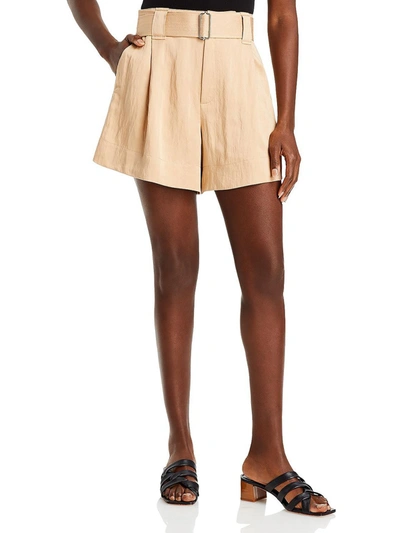 Shop A.l.c Grayson Womens Pleated Mini Khaki Shorts In Multi