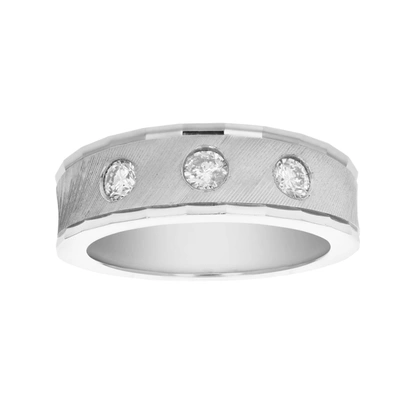 Vir Jewels 1/2 Cttw Si2-i1 3 Stone Certified Machine Diamond Wedding Band 14k Gold In White