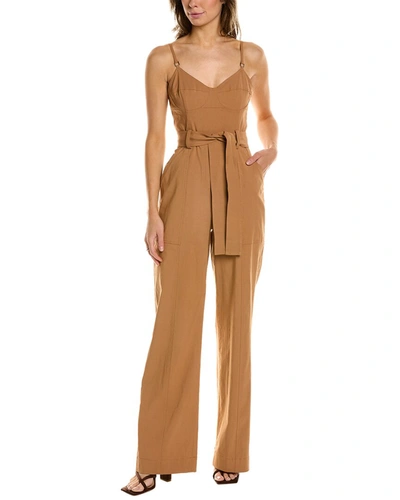 Shop A.l.c A. L.c. Mila Linen-blend Jumpsuit In Brown