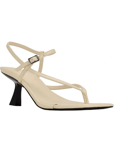 Shop Marc Fisher Ltd Calinda Womens Leather Thong Heels In White