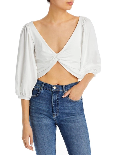 Shop Amur Womens Organic Cotton Cropped Blouse In White