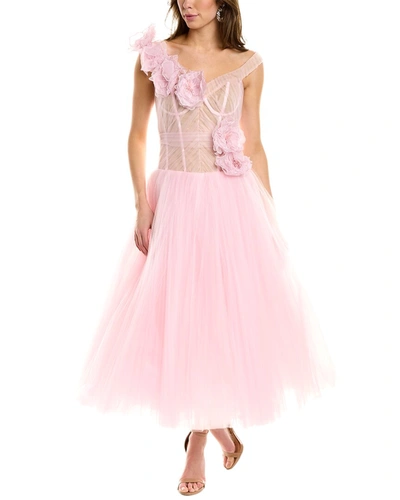 Shop Carolina Herrera Off-the-shoulder Ballet Dress In Pink