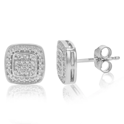 Vir Jewels 1/10 Cttw Round Cut Lab Grown Diamond .925 Sterling Silver Stud Earrings Prong Set In Silver