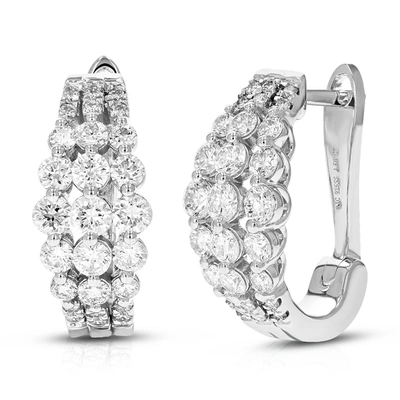 Shop Vir Jewels 1.50 Cttw Round Cut Lab Grown Diamond Hoop Earrings In .925 Sterling Silver Prong Set 2/3 Inch
