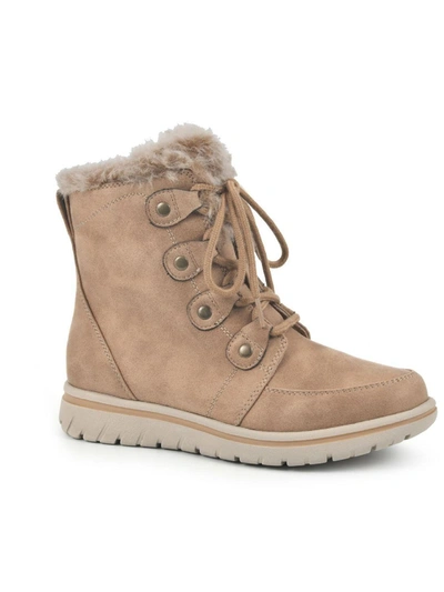 Cliffs By White Mountain Faux Fur Lined Lace-up Boot In Multi