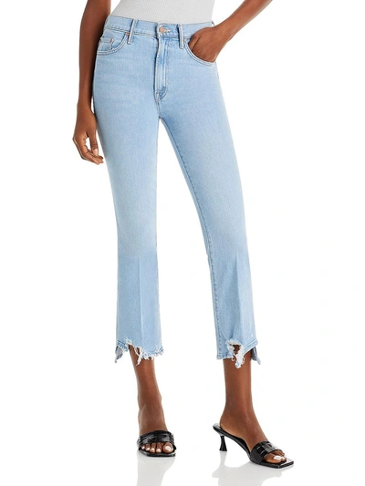 Shop Mother Womens Denim Light Wash Cropped Jeans In Blue