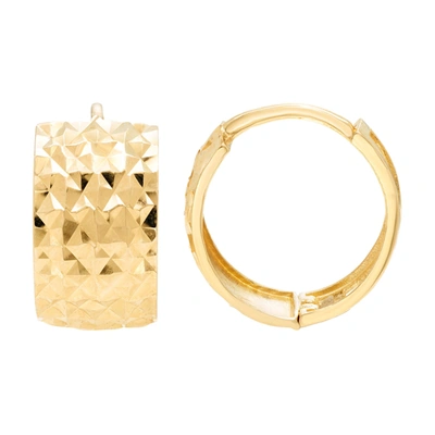 Ballstudz 14k Yellow Gold Double Row Cz Huggie Earrings, 5x12mm, With Endless Back, Women's In Gold