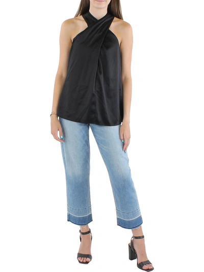 Shop Generation Love Womens Silk Crossover Blouse In Black