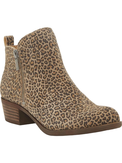 Shop Lucky Brand Basel Womens Textured Ankle Boots In Brown