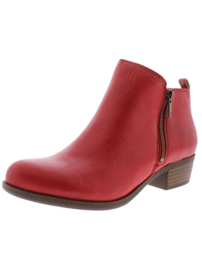 Shop Lucky Brand Basel Womens Textured Ankle Boots In Red