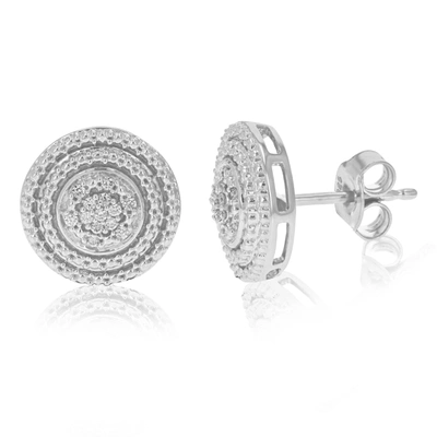 Vir Jewels 1/10 Cttw Round Lab Grown Diamond .925 Sterling Silver Stud Earrings Prong Set In Silver