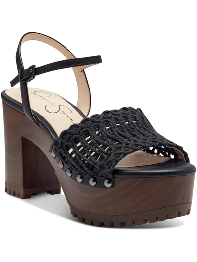 Shop Jessica Simpson Timia Womens Woven Slingback Platform Sandals In Multi