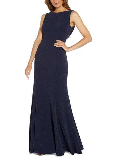 Shop Adrianna Papell Womens Glitter Maxi Evening Dress In Multi